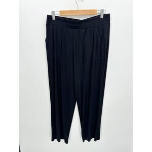 Happily Grey Pants Women Sz Medium Black Thermal Lounge Elastic Stretch Waist